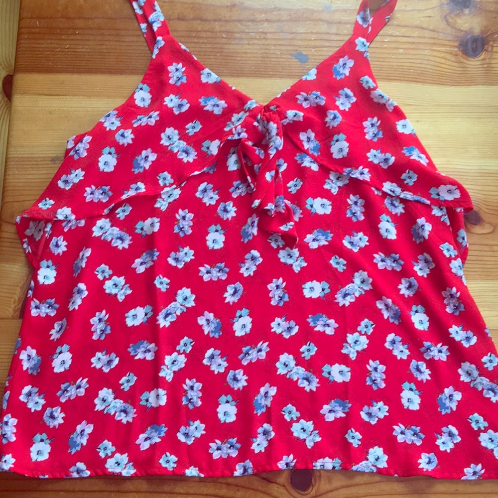 Blue Rain Floral Print top